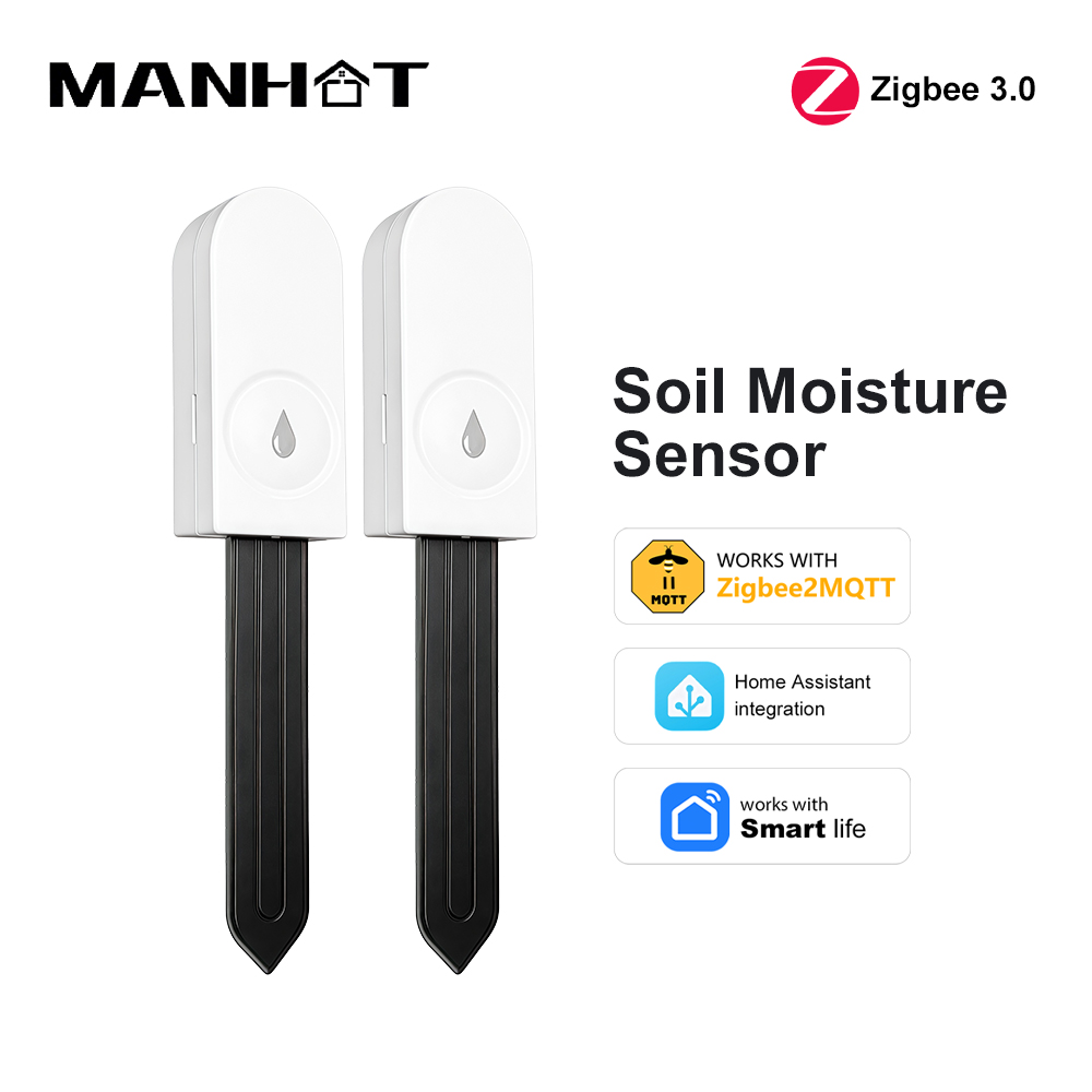 Smart Garden Products - เซ็นเซอร์วัดความชื้นในดิน Zigbee 3.0 พร้อมวัดอุณหภูมิและความชื้น เครื่องวัดอุณหภูมิและความชื้นสำหรับระบบอัตโนมัติในสวน ระบบตรวจจับการรดน้ำ