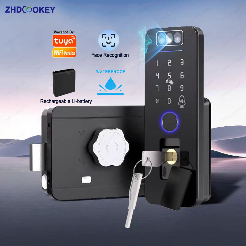 Smart Garden Lock - กุญแจล็อคอัจฉริยะแบบชาร์จไฟได้ พร้อมระบบจดจำใบหน้า 3 มิติ กันน้ำ ควบคุมผ่านแอพและกริ่งประตู