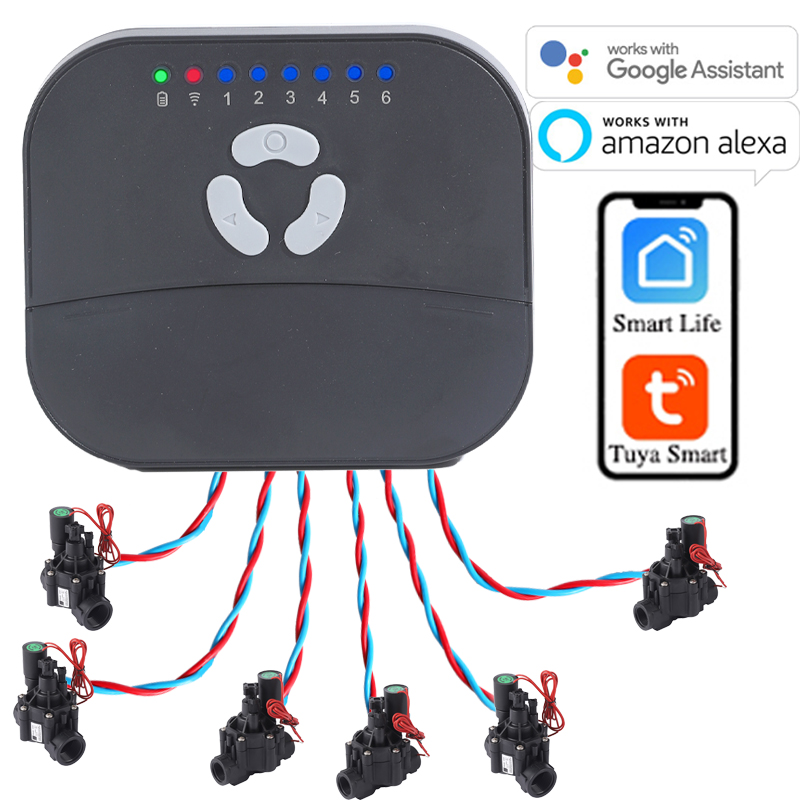 Smart Garden Monitoring System - ตัวตั้งเวลาควบคุมการรดน้ำอัจฉริยะ 6 โซน เชื่อมต่อ WiFi ผ่าน