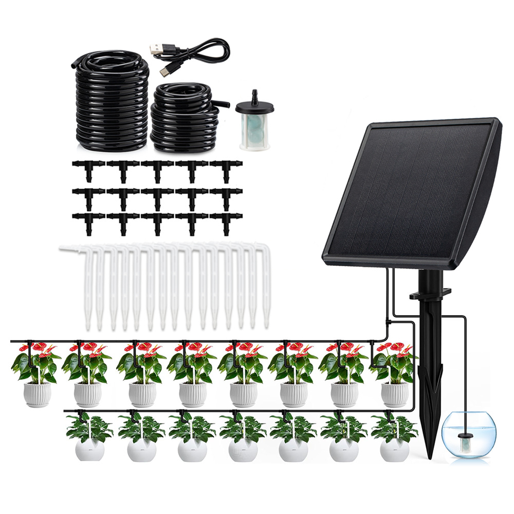 Smart Garden Irrigation - ปั๊มน้ำหยดอัตโนมัติพลังงานแสงอาทิตย์ ระบบรดน้ำอัจฉริยะสำหรับสวน ระเบียง และต้นไม้ในกระถาง